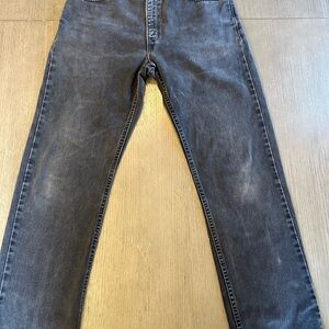 Levis 505 Jeans 34x32 Black Gray Faded Straight Leg Distressed VTG